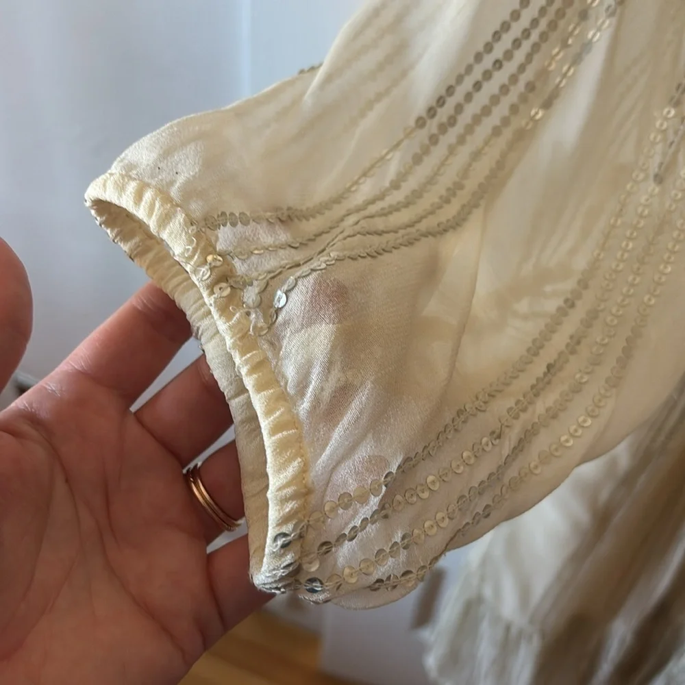 Carolina K-Sequin Embellished Cream Dress from Anthropologie XL - Picture 6 of 9